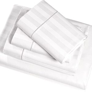 Juego de Cama 180 Hilos - Blanco Stripes 279-BCO / 279-E-BCO