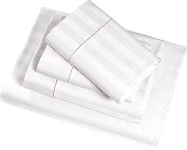 Juego de Cama 180 Hilos - Blanco Stripes 279-BCO / 279-E-BCO - Imagen 1