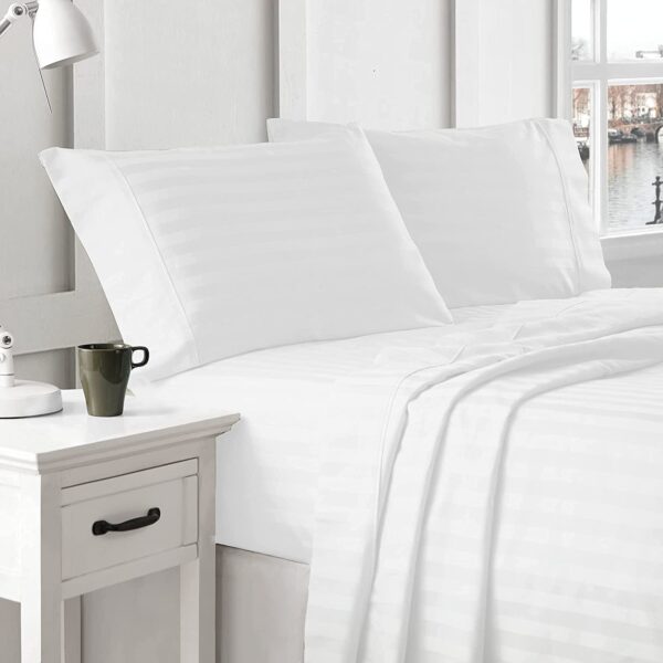 Juego de Cama 180 Hilos - Blanco Stripes 279-BCO / 279-E-BCO - Imagen 2