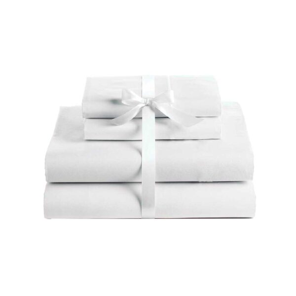 Juego de Cama 180 Hilos - Blanco Liso - Imagen 1